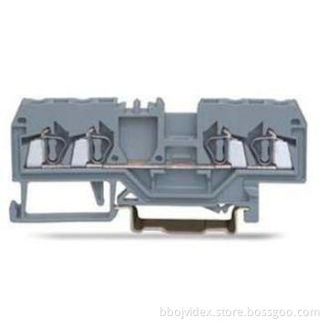 Gray 600v 25A Din Rail Mounted Clip Spring Terminal Block W